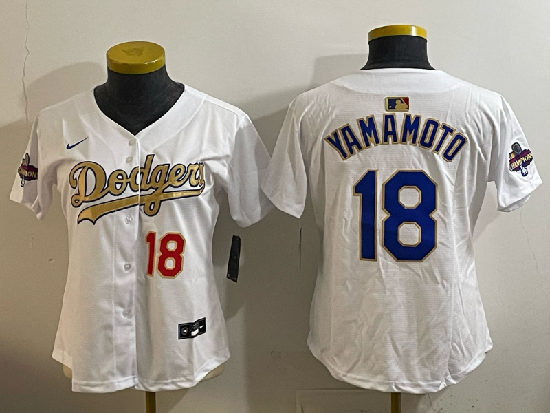 Youth Los Angeles Dodgers #18 Yamamoto white Game 2026 Nike MLB Jersey 0414003